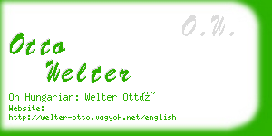 otto welter business card